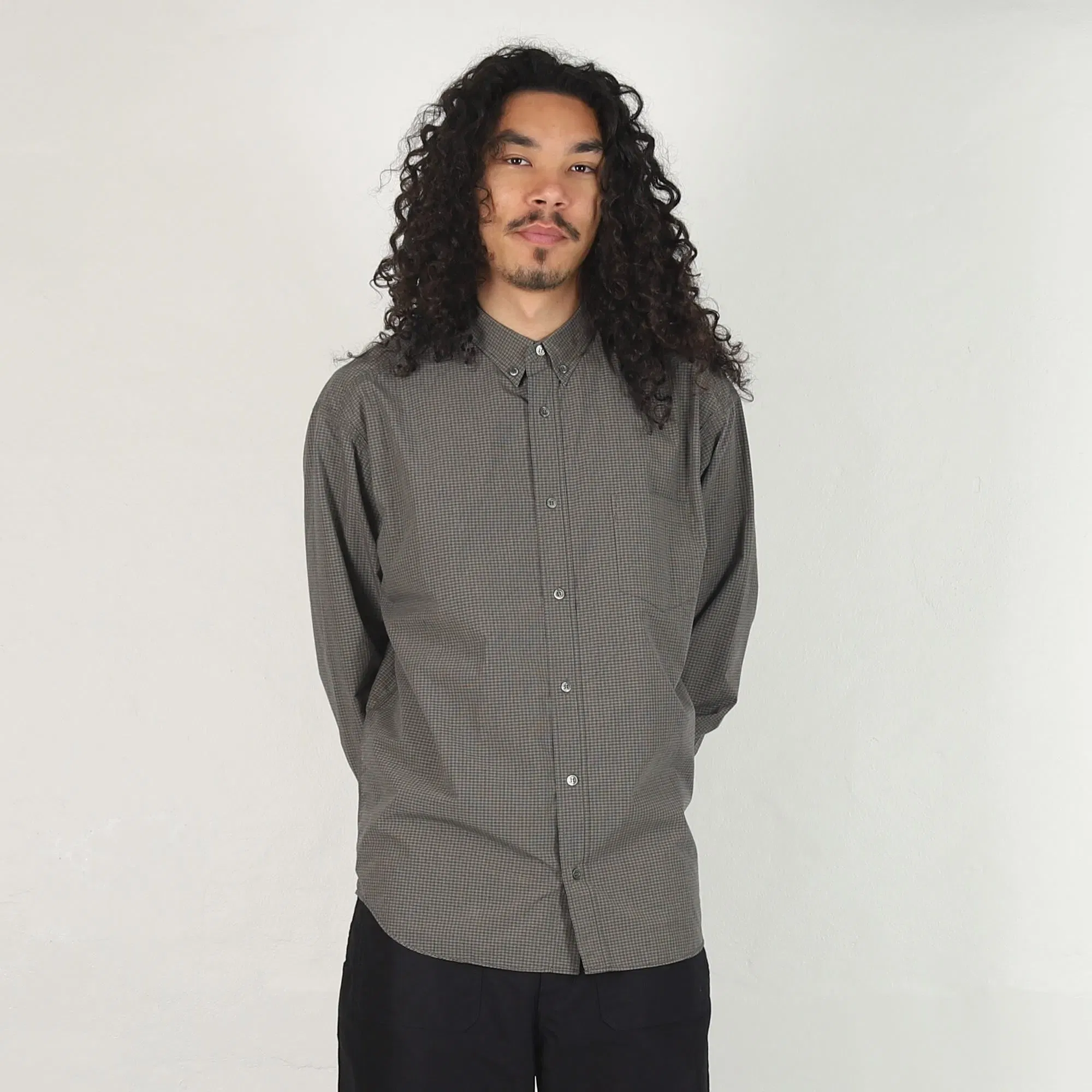 CDG HOMME Cotton Check Shirt - Brown