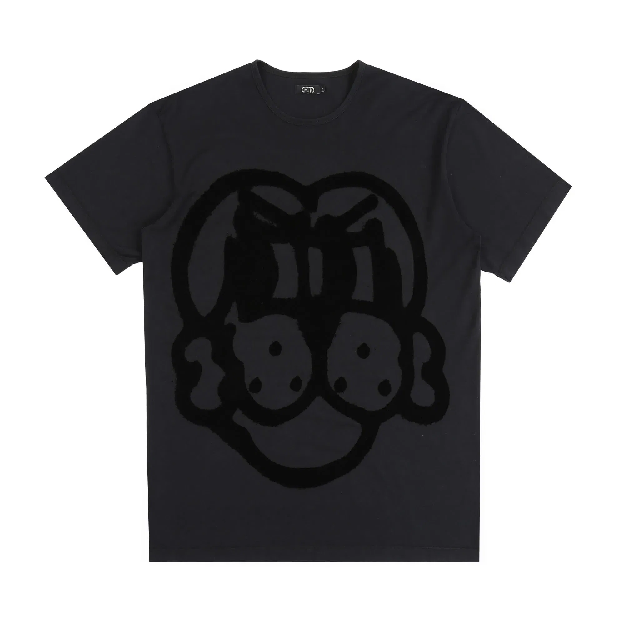 CHITO Flocked Pup SS T-Shirt - Black
