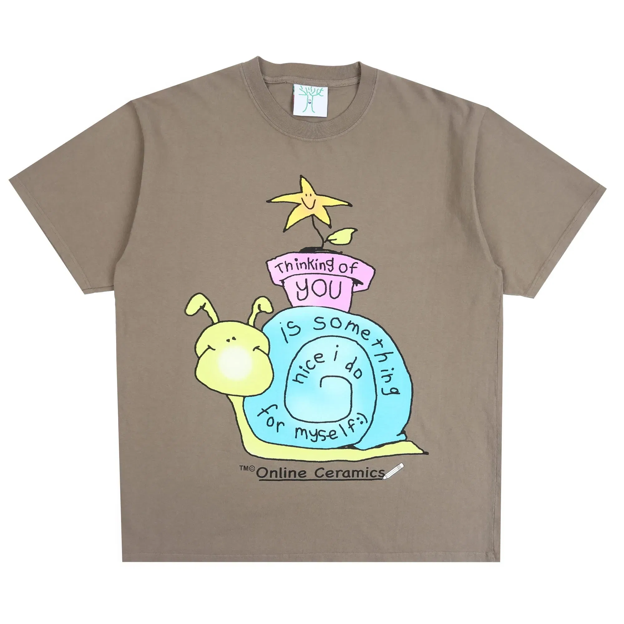 Online Ceramics Thinking of You T-Shirt - Brown