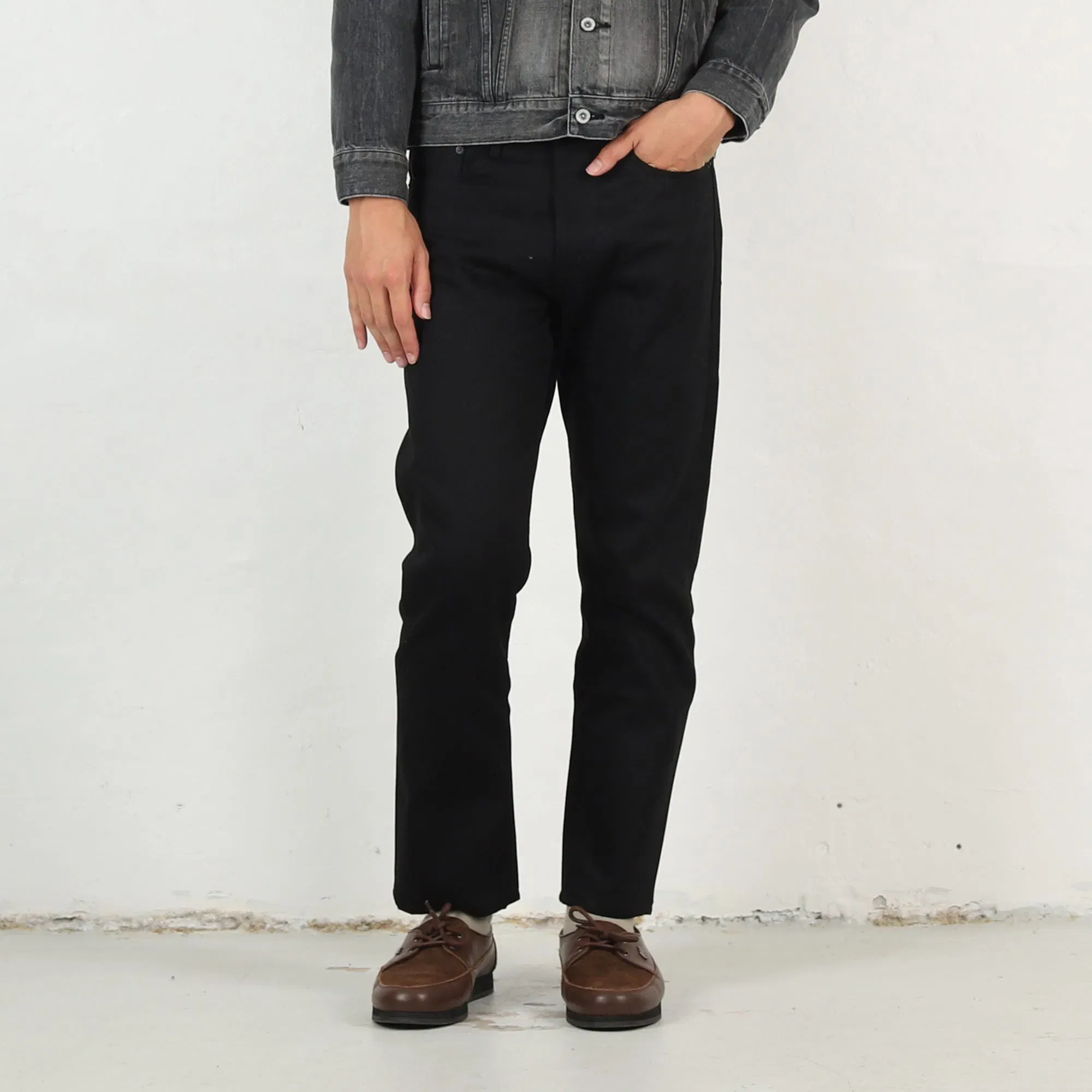 Neighborhood Black Denim Slim Straight Pants - Black