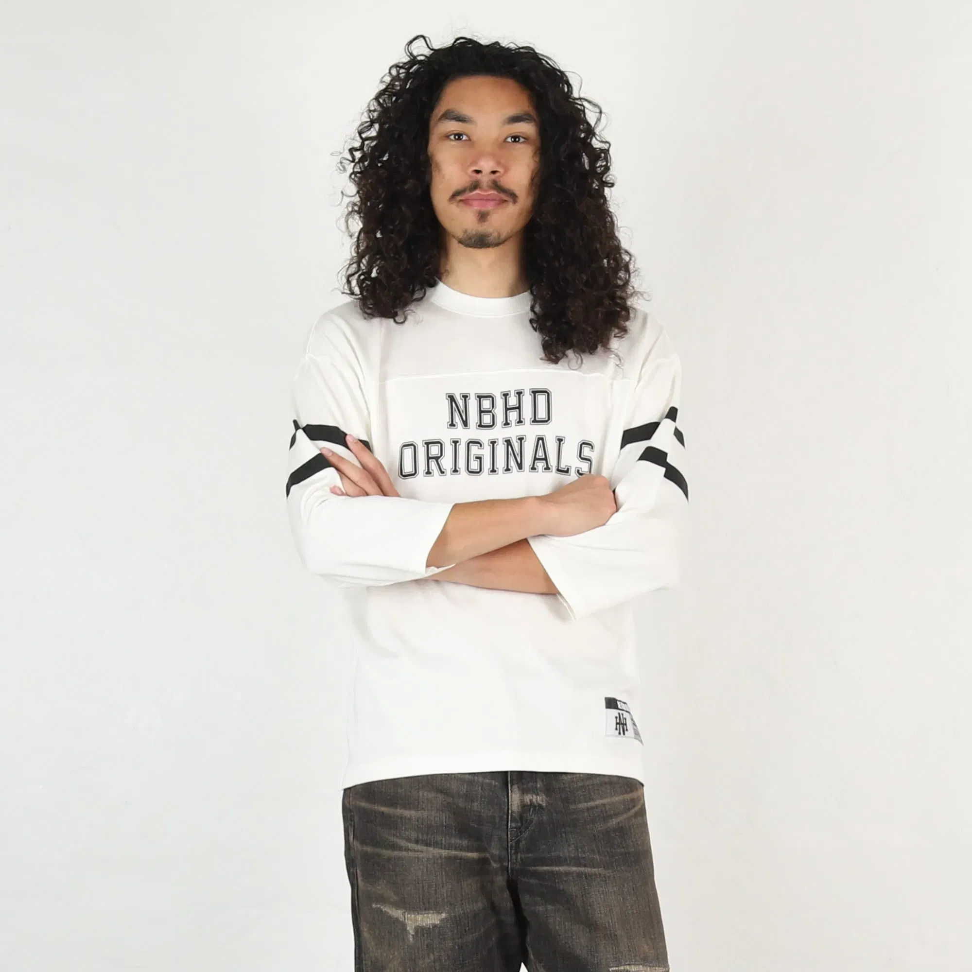 Neighborhood Football LS Shirt - White