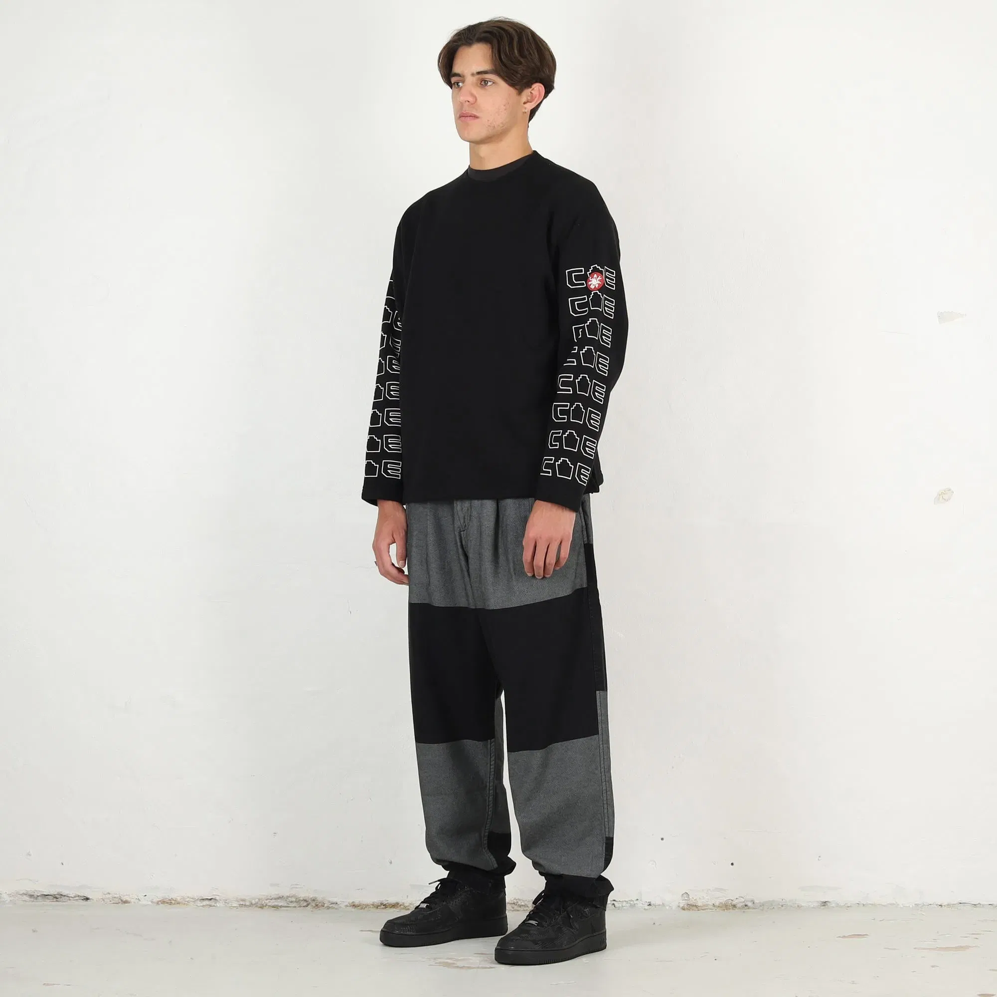 Cav Empt Overdye Stripe Two Tuck Pants - Grey
