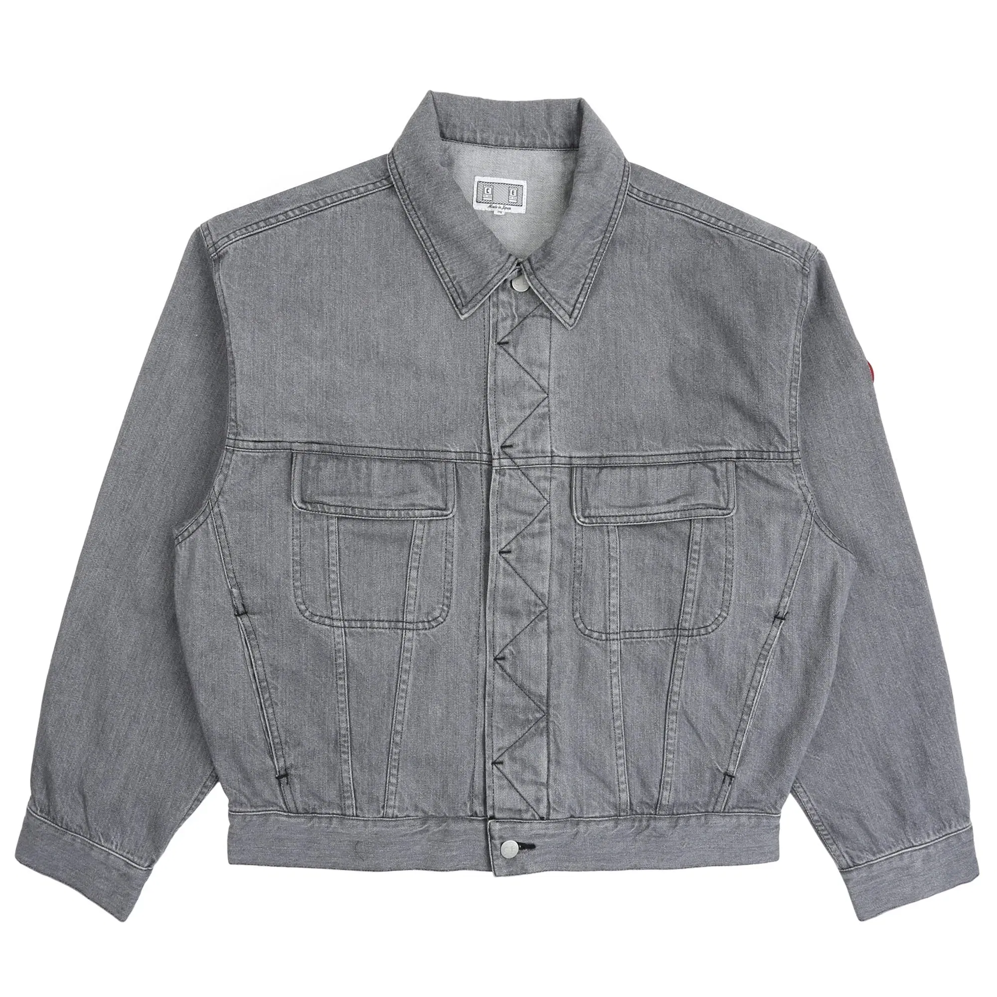 Cav Empt Washed Denim Trucker Jacket - Grey