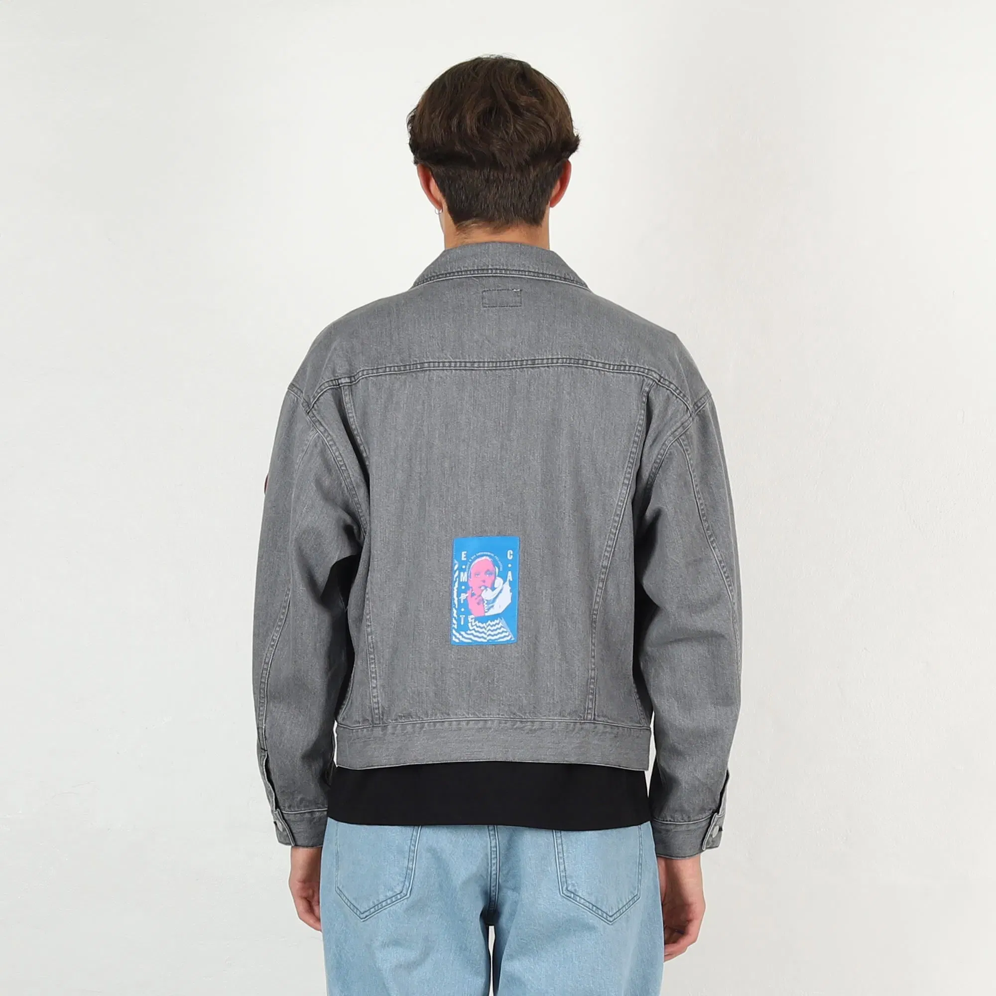 Cav Empt Washed Denim Trucker Jacket - Grey