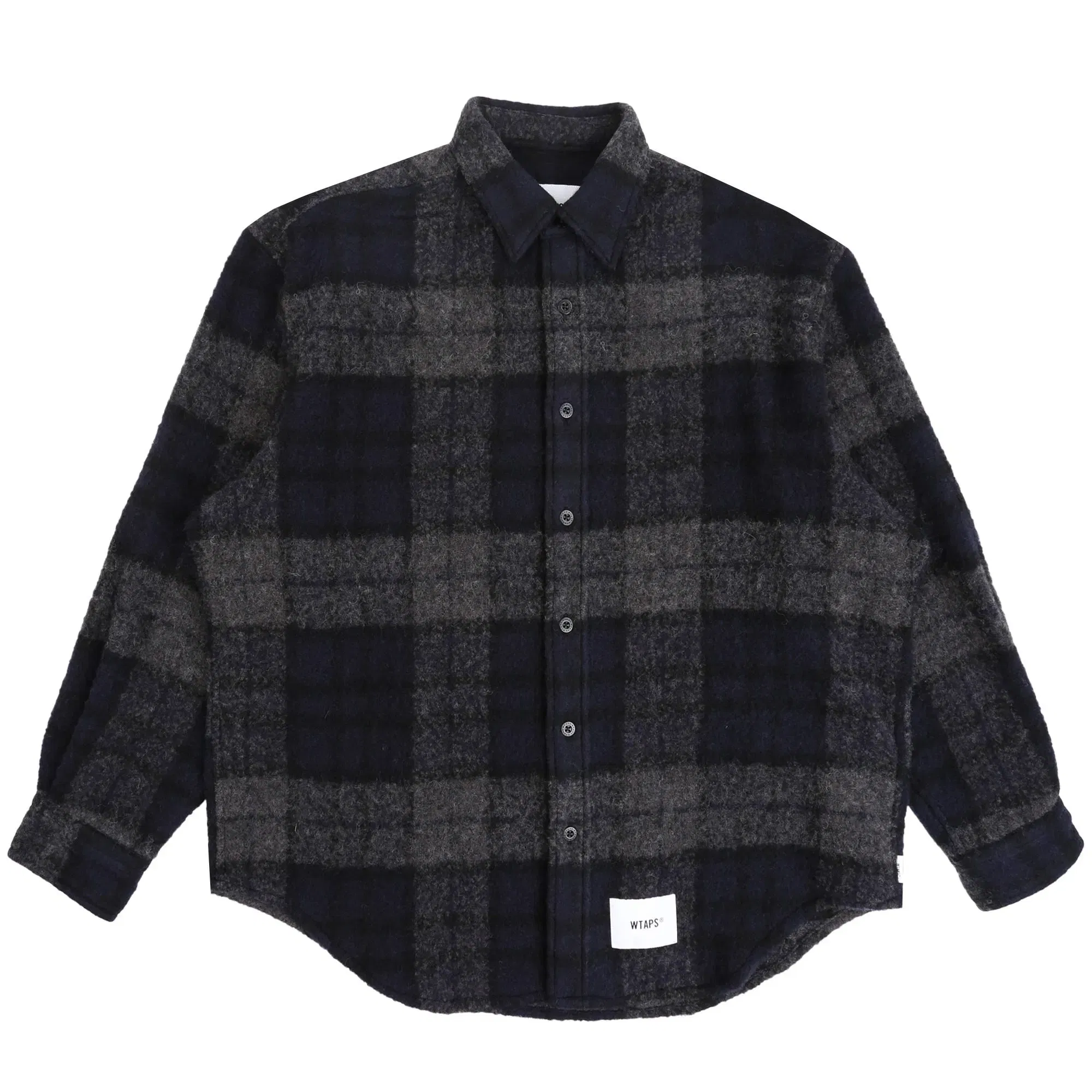 WTAPS TXT 02 LS Wony Tweed Shirt - Charcoal