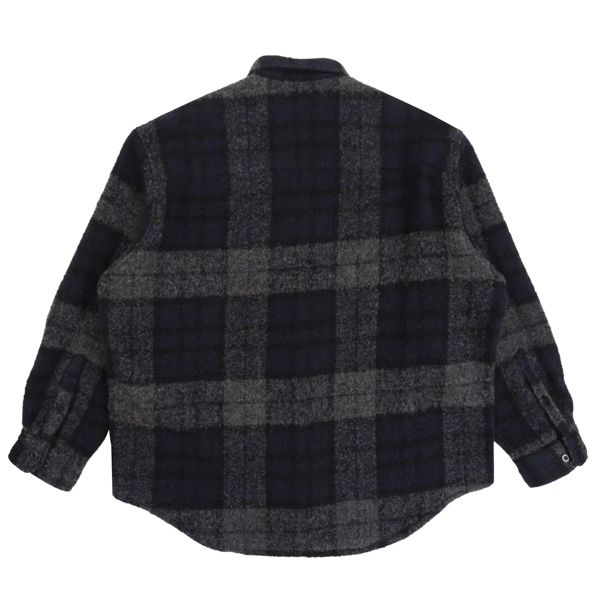 WTAPS TXT 02 LS Wony Tweed Shirt - Charcoal