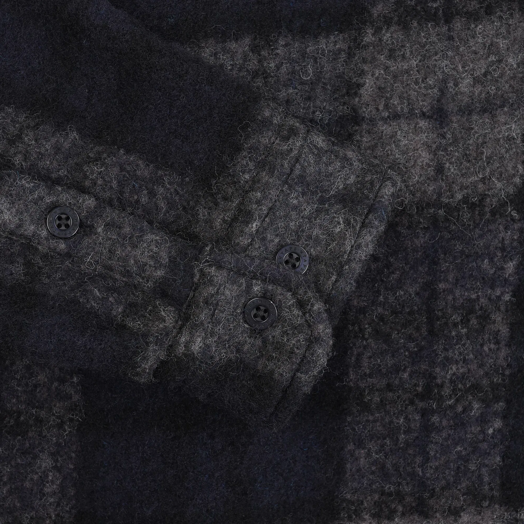 WTAPS TXT 02 LS Wony Tweed Shirt - Charcoal