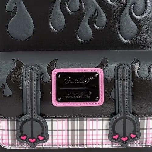 Loungefly Sanrio Kuromi Flames and Plaid Mini-Backpack - Entertainment Earth Exclusive