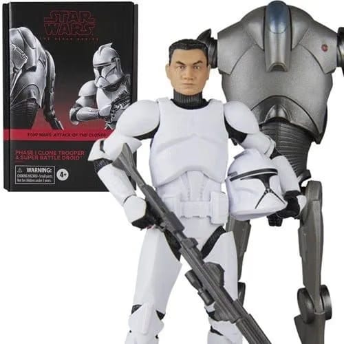 Hasbro Star Wars The Black Series Phase I Clone Trooper & Super Battle Droid 6-Inch Action Figures