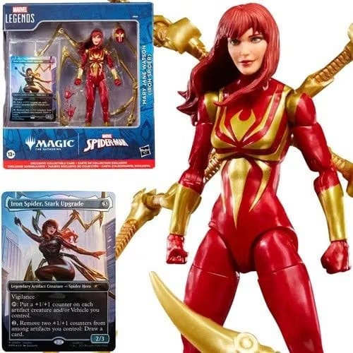 Hasbro Spider-Man Marvel Legends Magic: The Gathering Mary Jane Watson (Iron Spider) 6-Inch Action Figure and Card