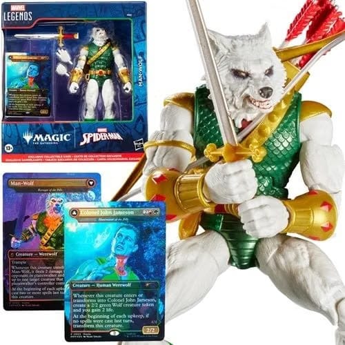 Hasbro Spider-Man Marvel Legends Magic: The Gathering Man-Wolf 6-Inch Action Figure and Card