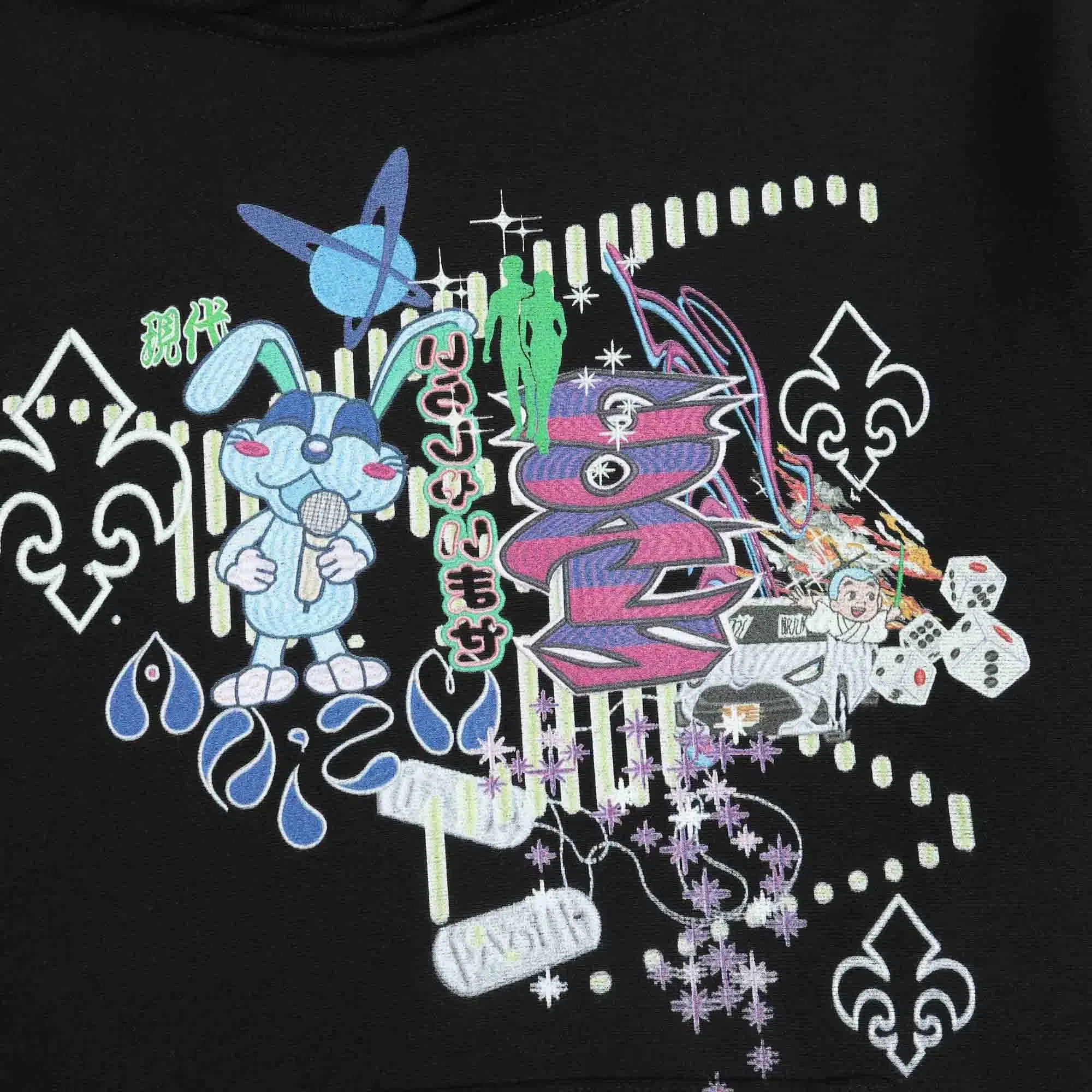 Aoi Industry AB-A25 Print Hoodie - Black