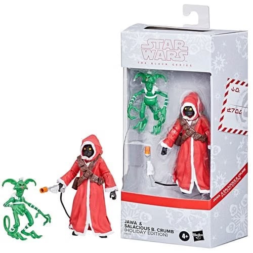 Hasbro Star Wars The Black Series Jawa & Salacious B. Crumb (Holiday Edition) 6-Inch Action Figure - Exclusive