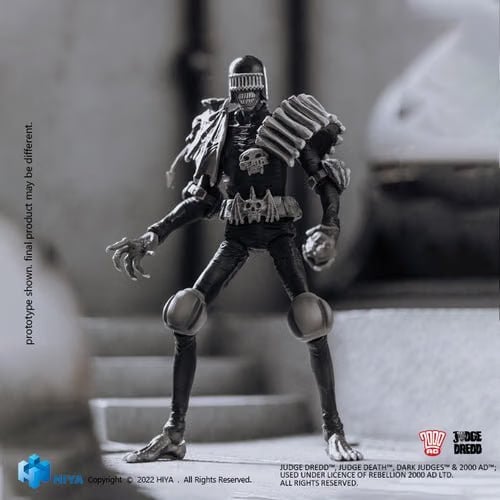 Hiya Toys Judge Dredd Black And White Judge Death PX 1/18 Mini Action Figure
