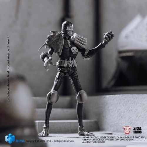 Hiya Toys Judge Dredd Black And White Judge Death PX 1/18 Mini Action Figure