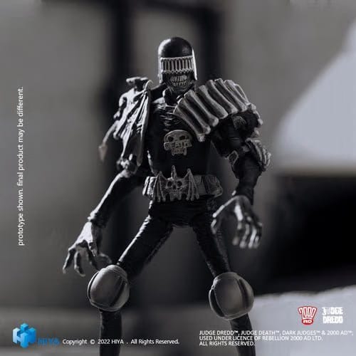 Hiya Toys Judge Dredd Black And White Judge Death PX 1/18 Mini Action Figure