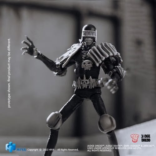 Hiya Toys Judge Dredd Black And White Judge Death PX 1/18 Mini Action Figure