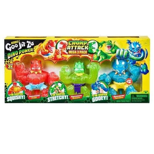 Moose Toys Heroes of Goo Jit Zu Dino Power Chomp Attack Mega 3 Pack Action Figure