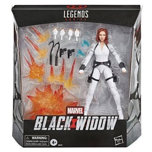 Hasbro Black Widow Marvel Legends 6-Inch Deluxe White Costume Action Figure with Stand
