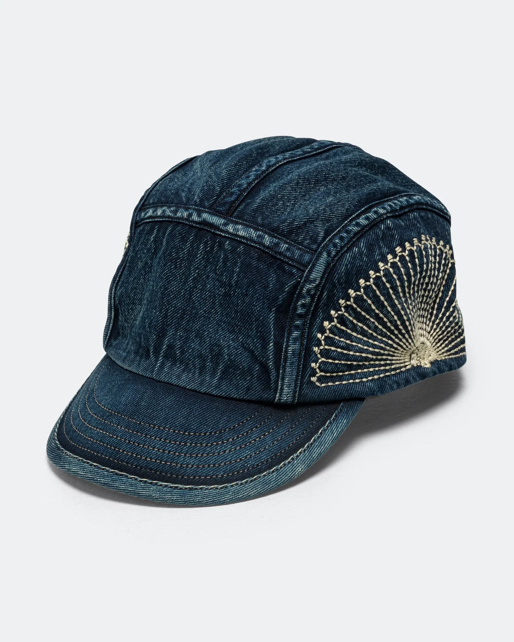 KAPITAL 10oz IDGxIDG Denim Camp Cap FUROSHIKI Embroidery - Indigo