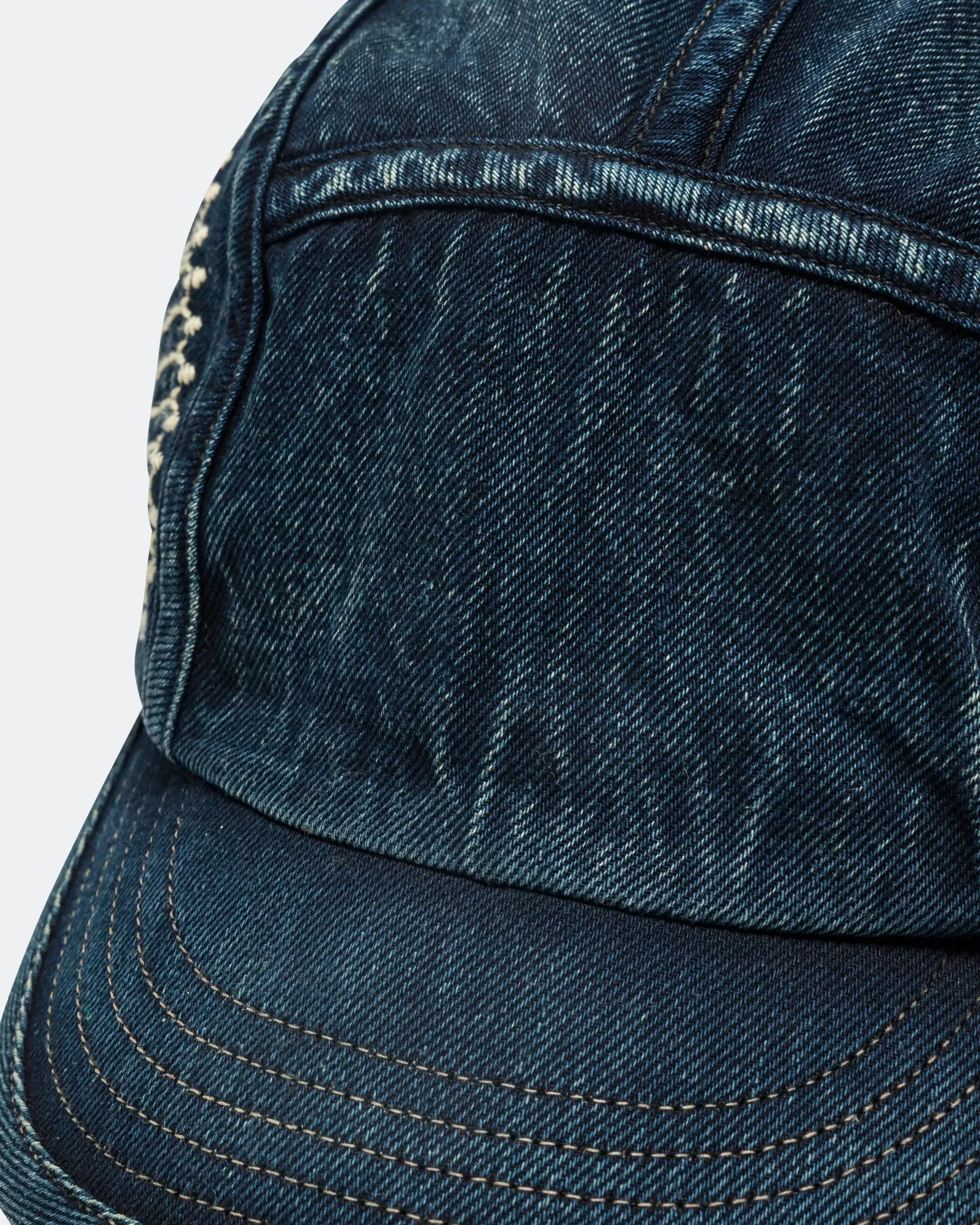 KAPITAL 10oz IDGxIDG Denim Camp Cap FUROSHIKI Embroidery - Indigo
