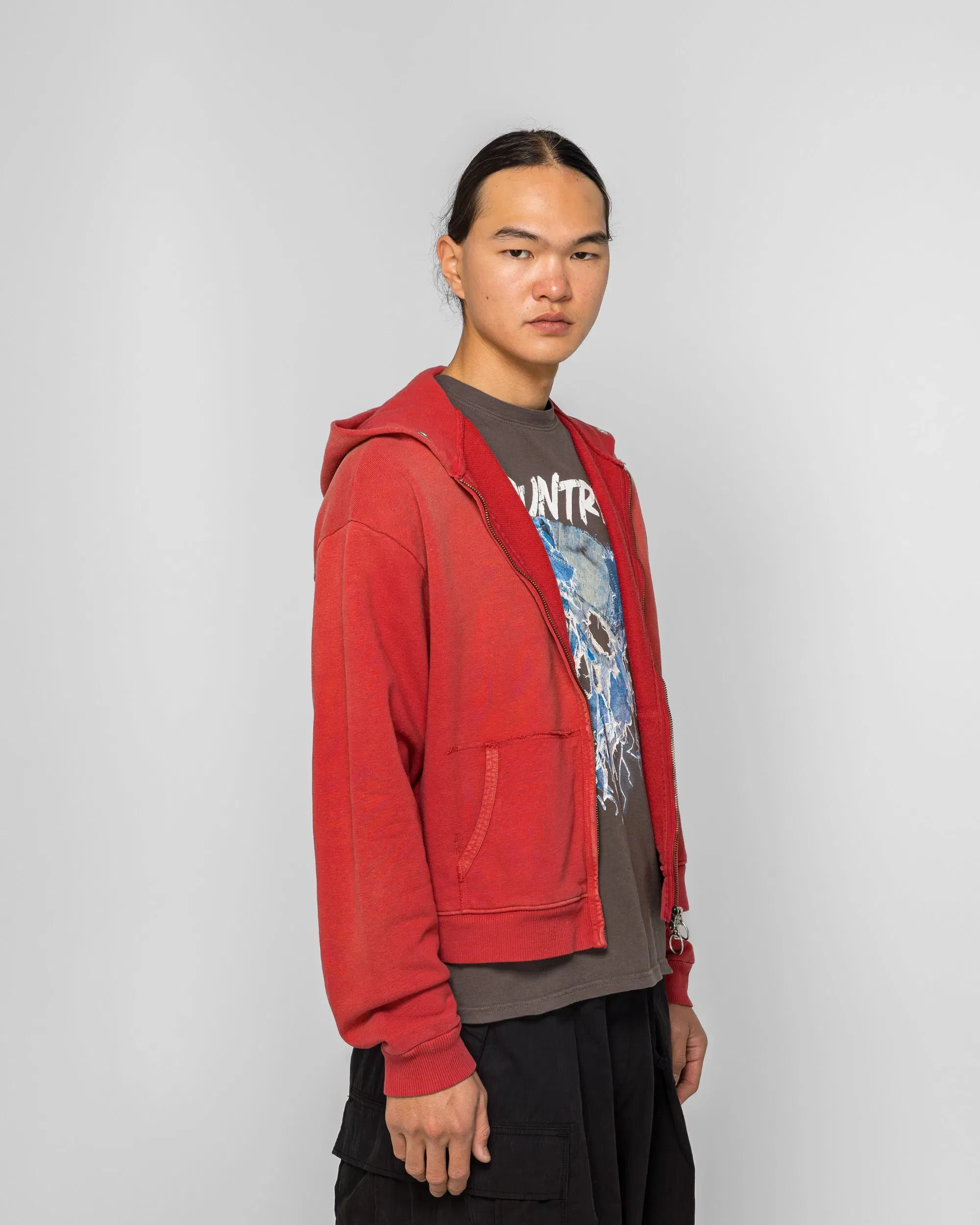 KAPITAL SWT Knit ZIP-UP GYM Parka - Red