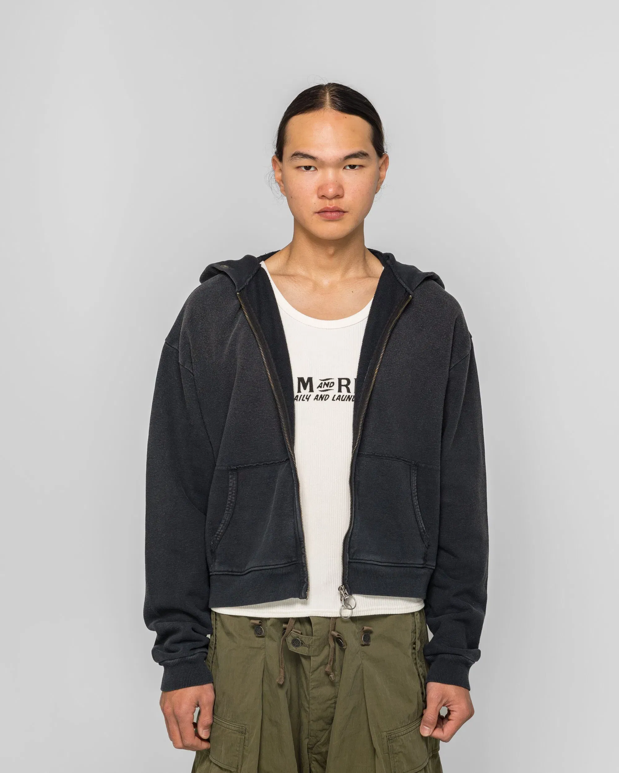 KAPITAL SWT Knit ZIP-UP GYM Parka - Black
