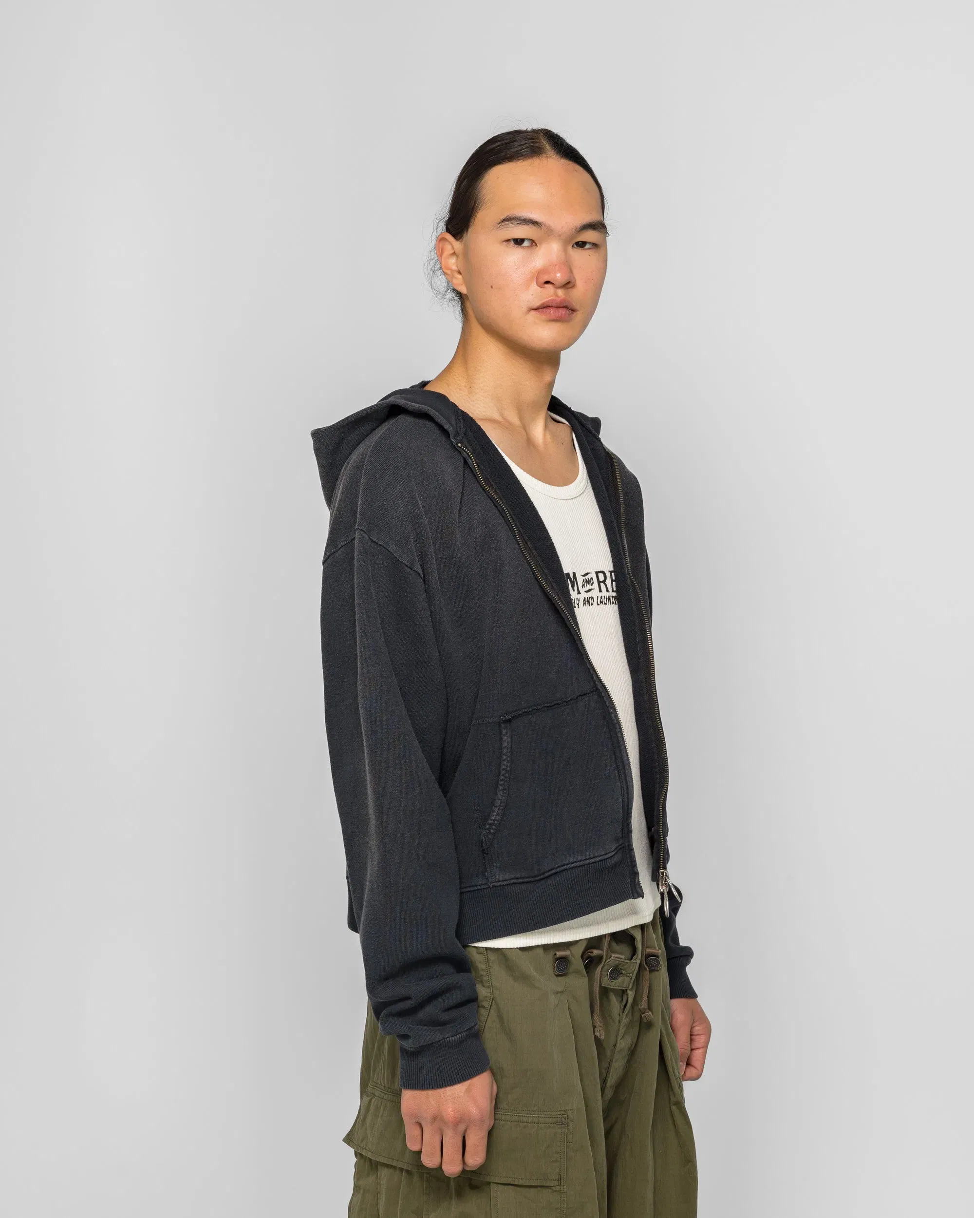 KAPITAL SWT Knit ZIP-UP GYM Parka - Black