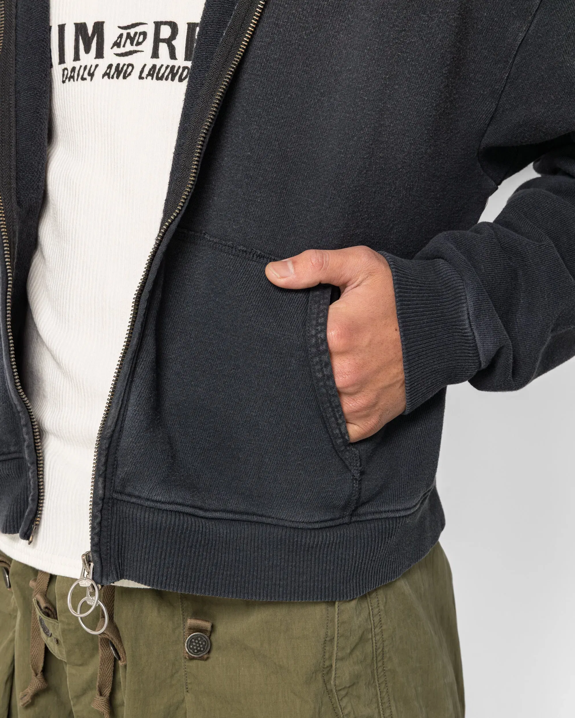 KAPITAL SWT Knit ZIP-UP GYM Parka - Black