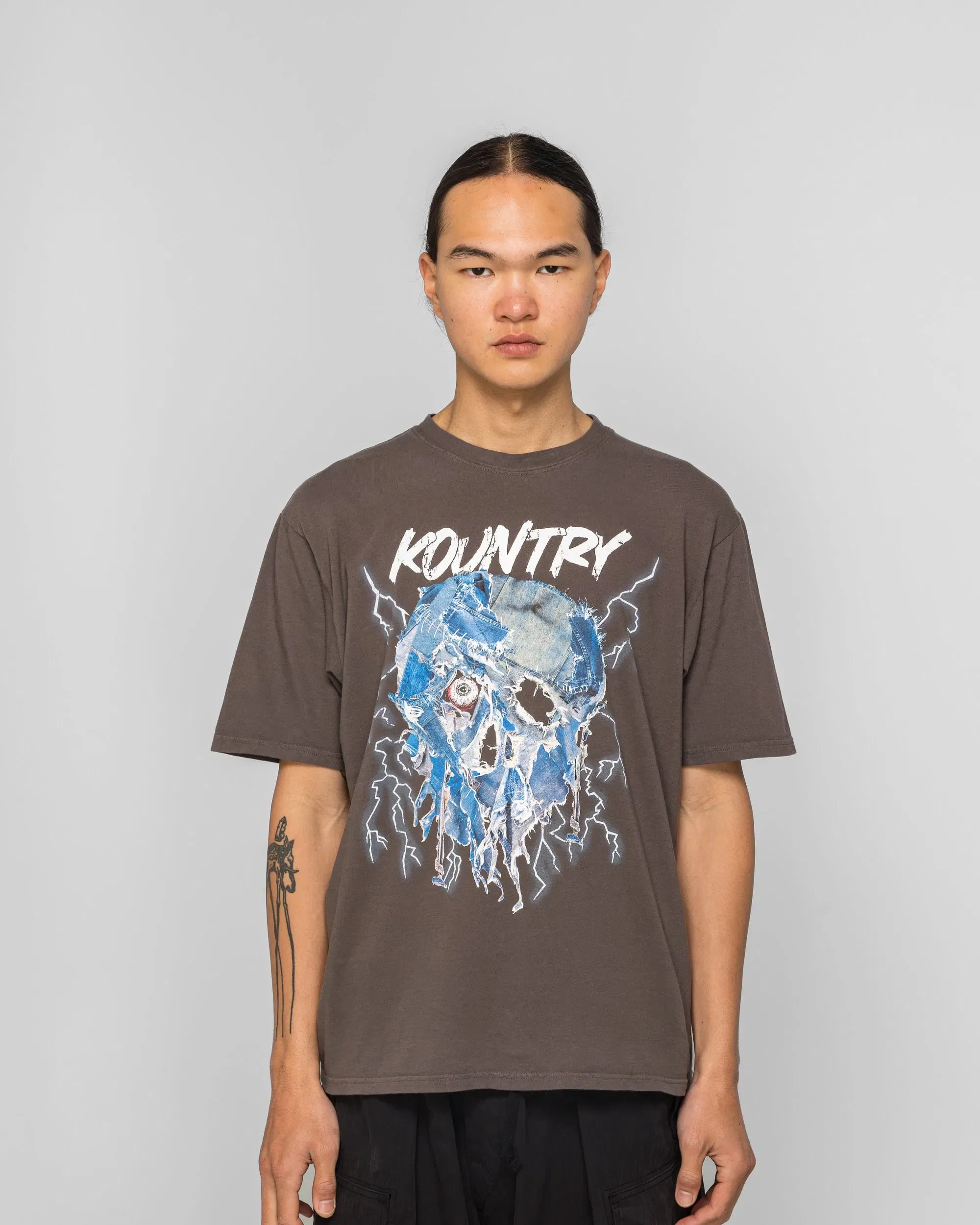KAPITAL 20/-Jersey Crew T (DenimFace) - I-B