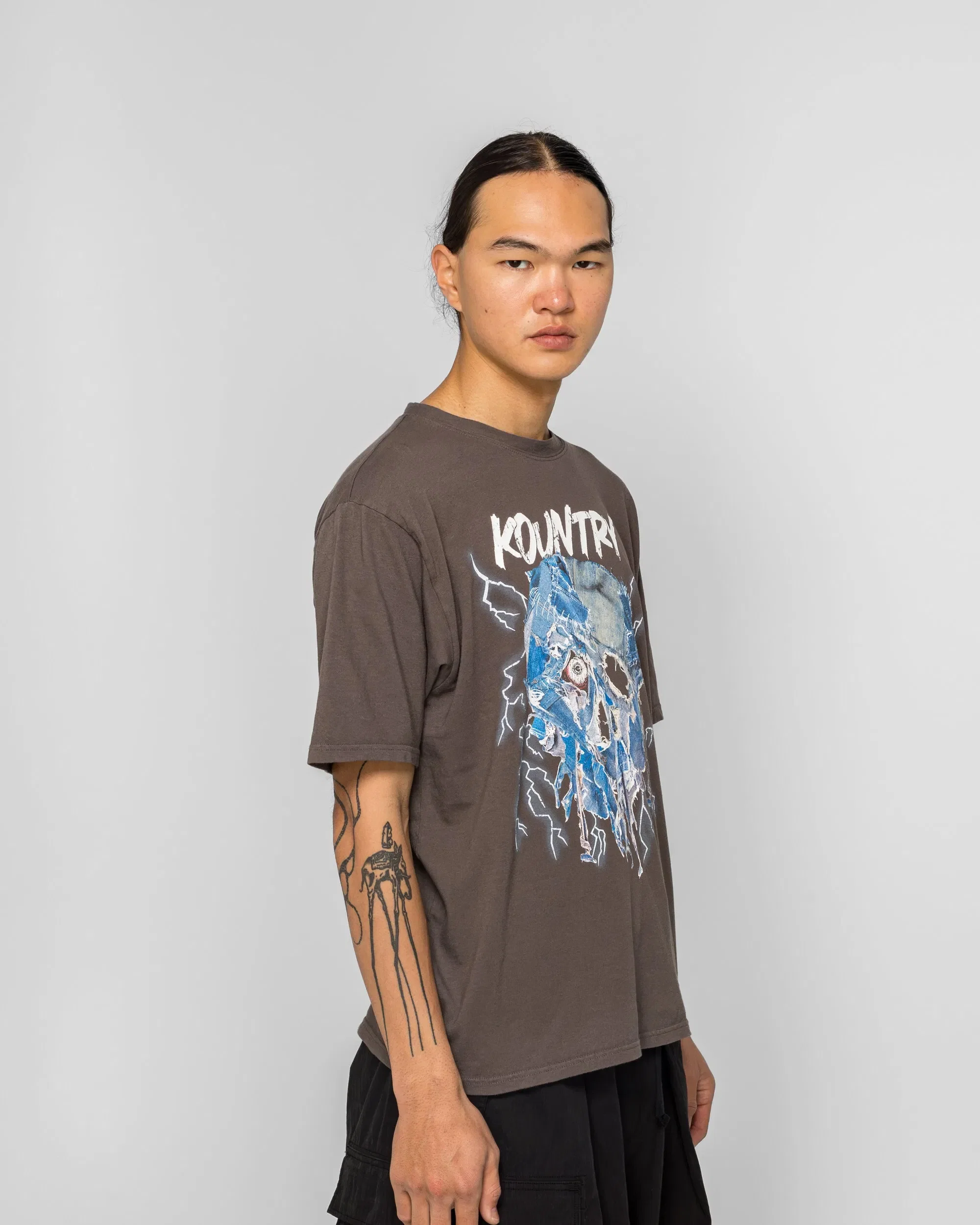 KAPITAL 20/-Jersey Crew T (DenimFace) - I-B