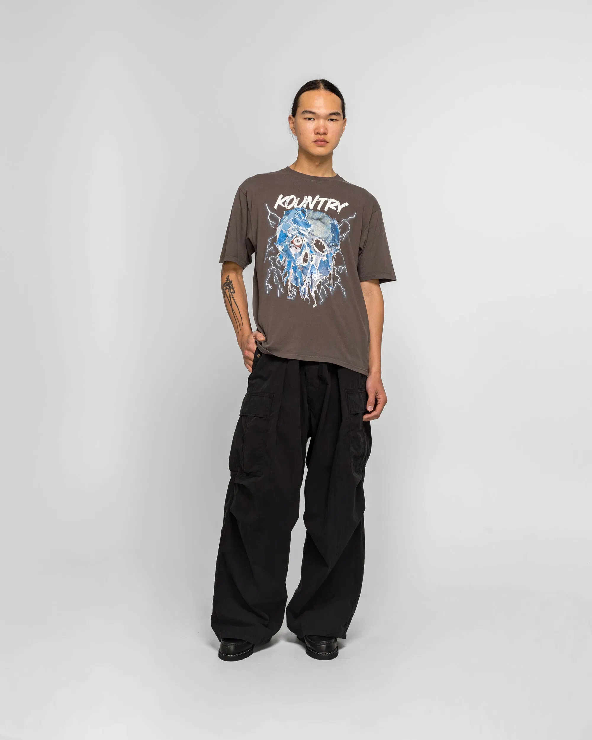 KAPITAL 20/-Jersey Crew T (DenimFace) - I-B