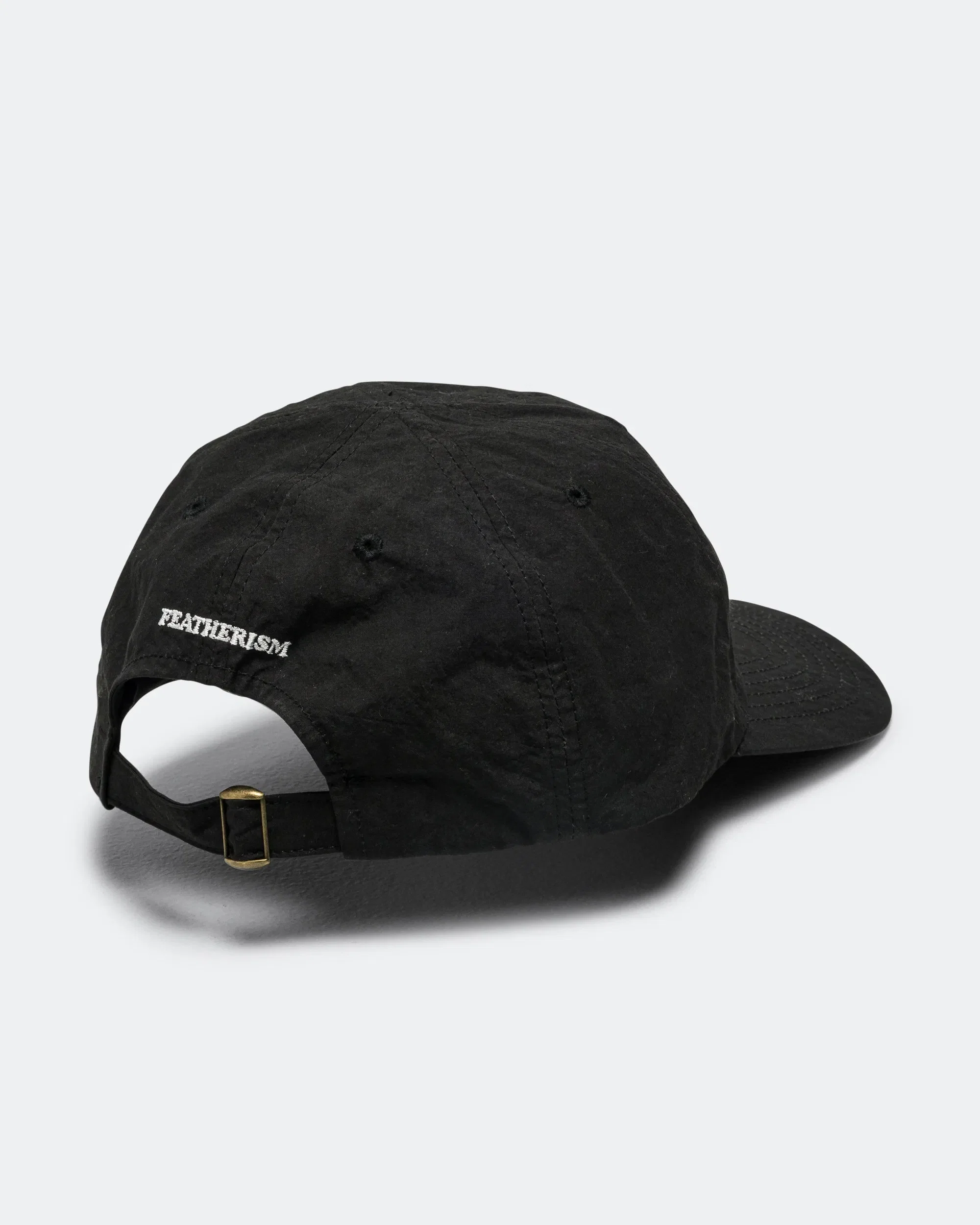 Found Feather 6 Panel Strap Back Cap - Black