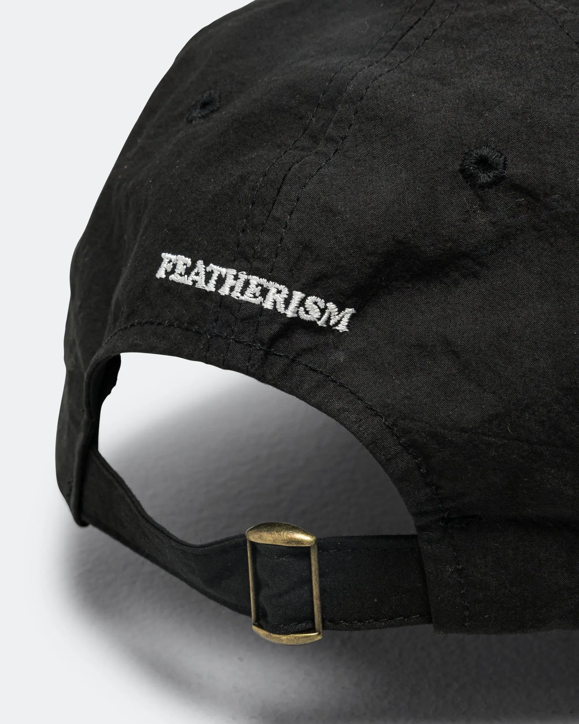 Found Feather 6 Panel Strap Back Cap - Black