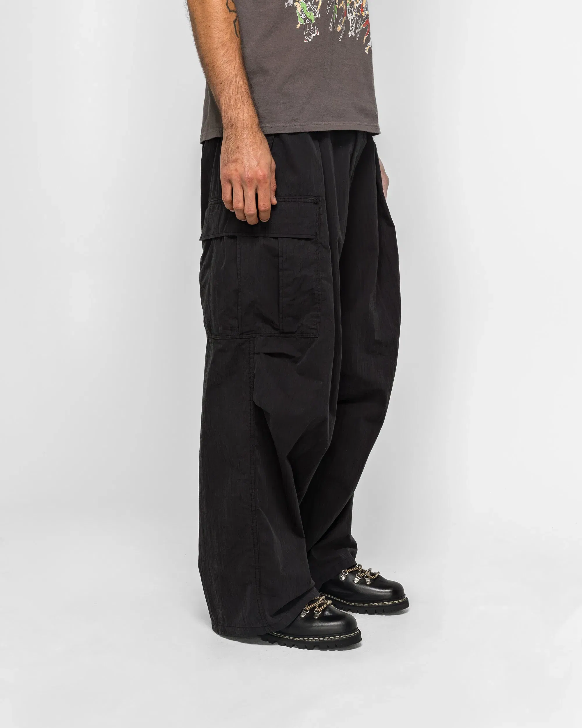 KAPITAL Rip Stop JUMBO Cargo Pants - Black