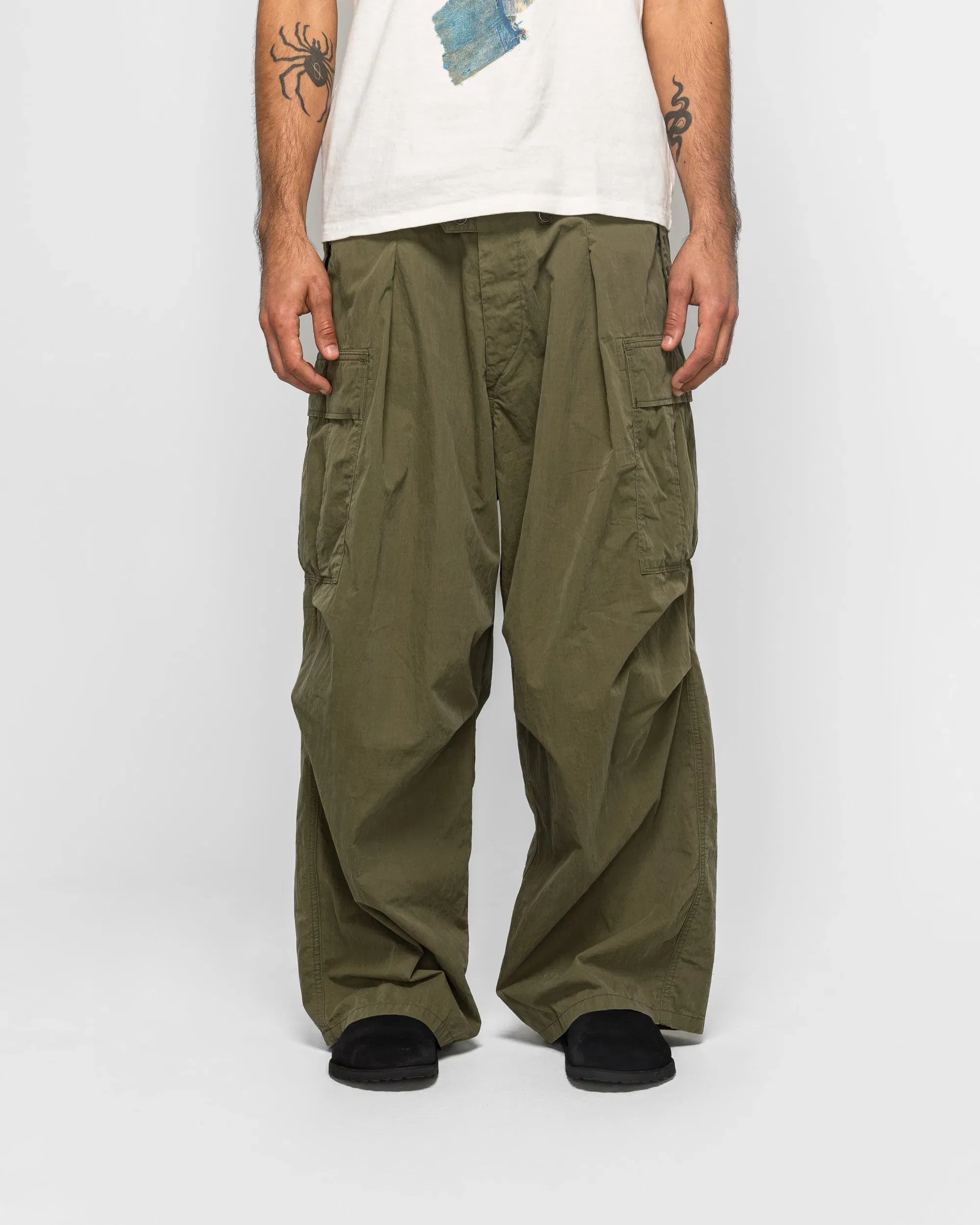 KAPITAL Rip Stop JUMBO Cargo Pants - Khaki