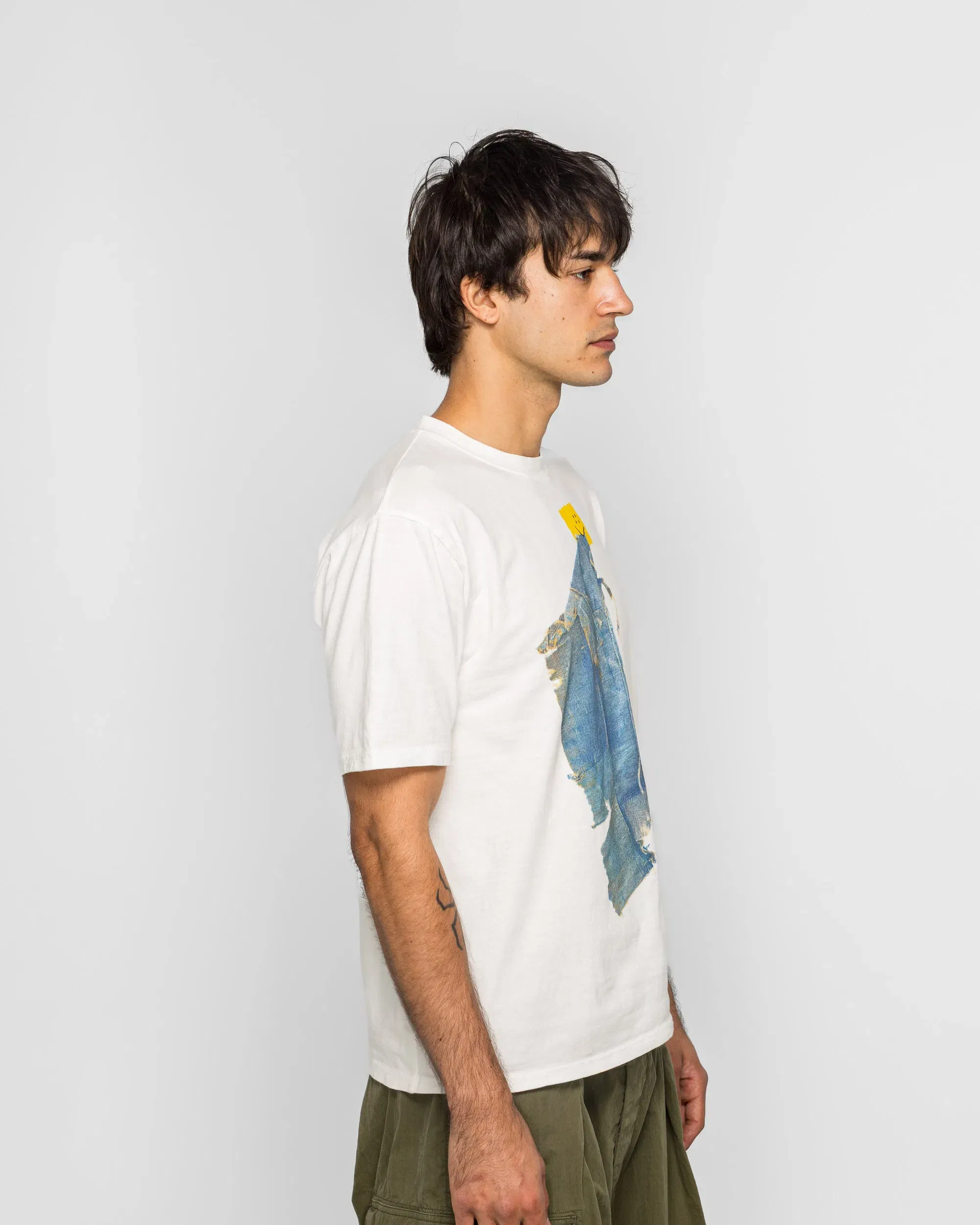 KAPITAL 20/-Jersey Crew T (PECKISH BORO PIECE) - White