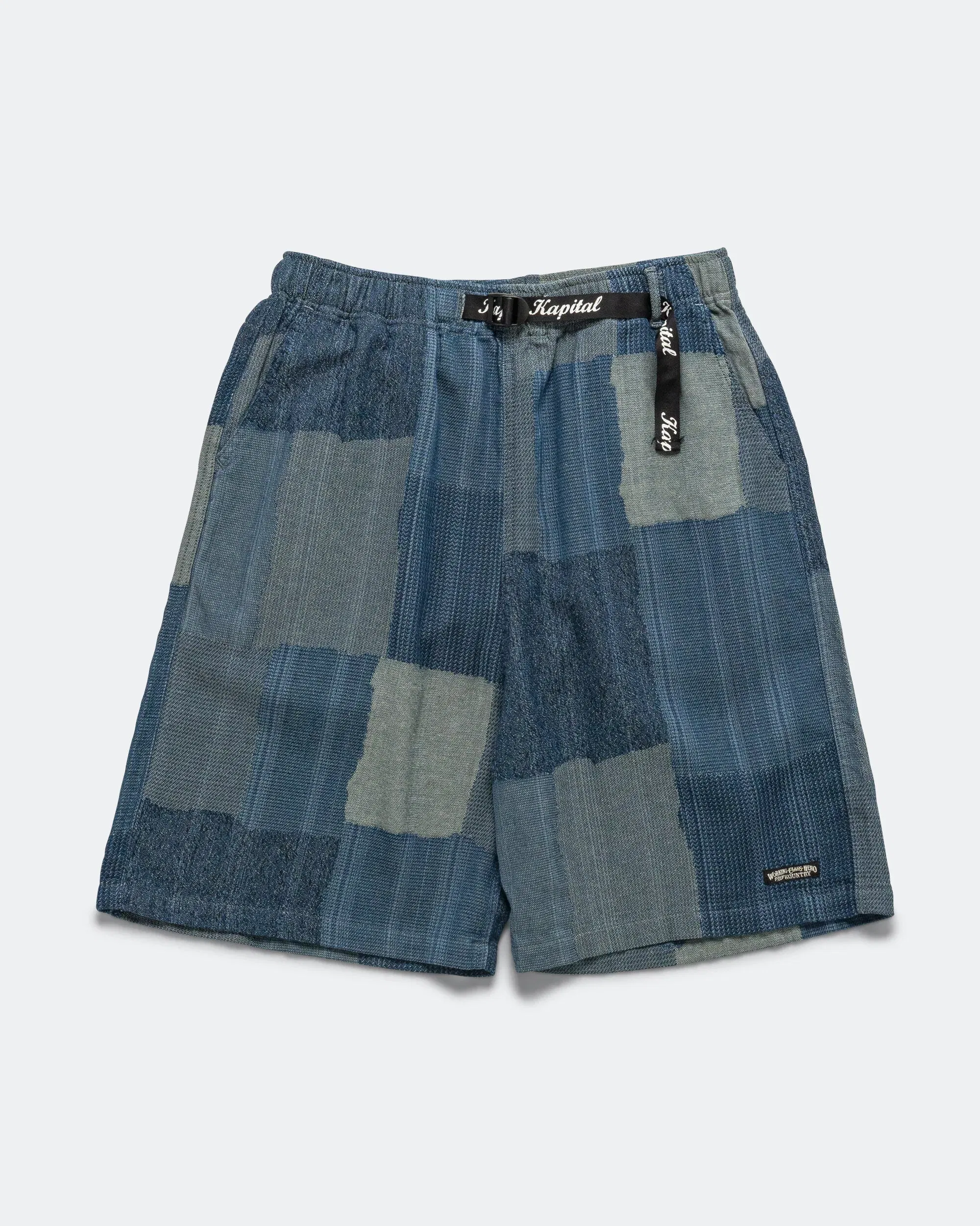 KAPITAL Cotton Linen TUGIHAGI EASY Short Pants - Navy