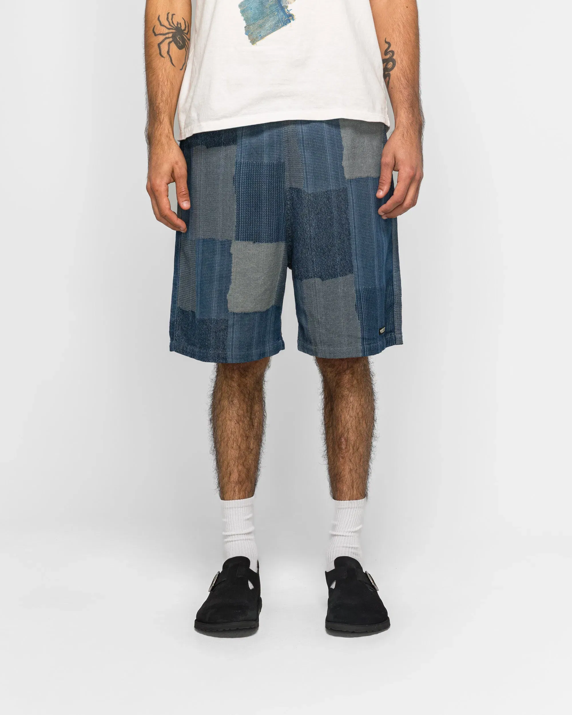 KAPITAL Cotton Linen TUGIHAGI EASY Short Pants - Navy
