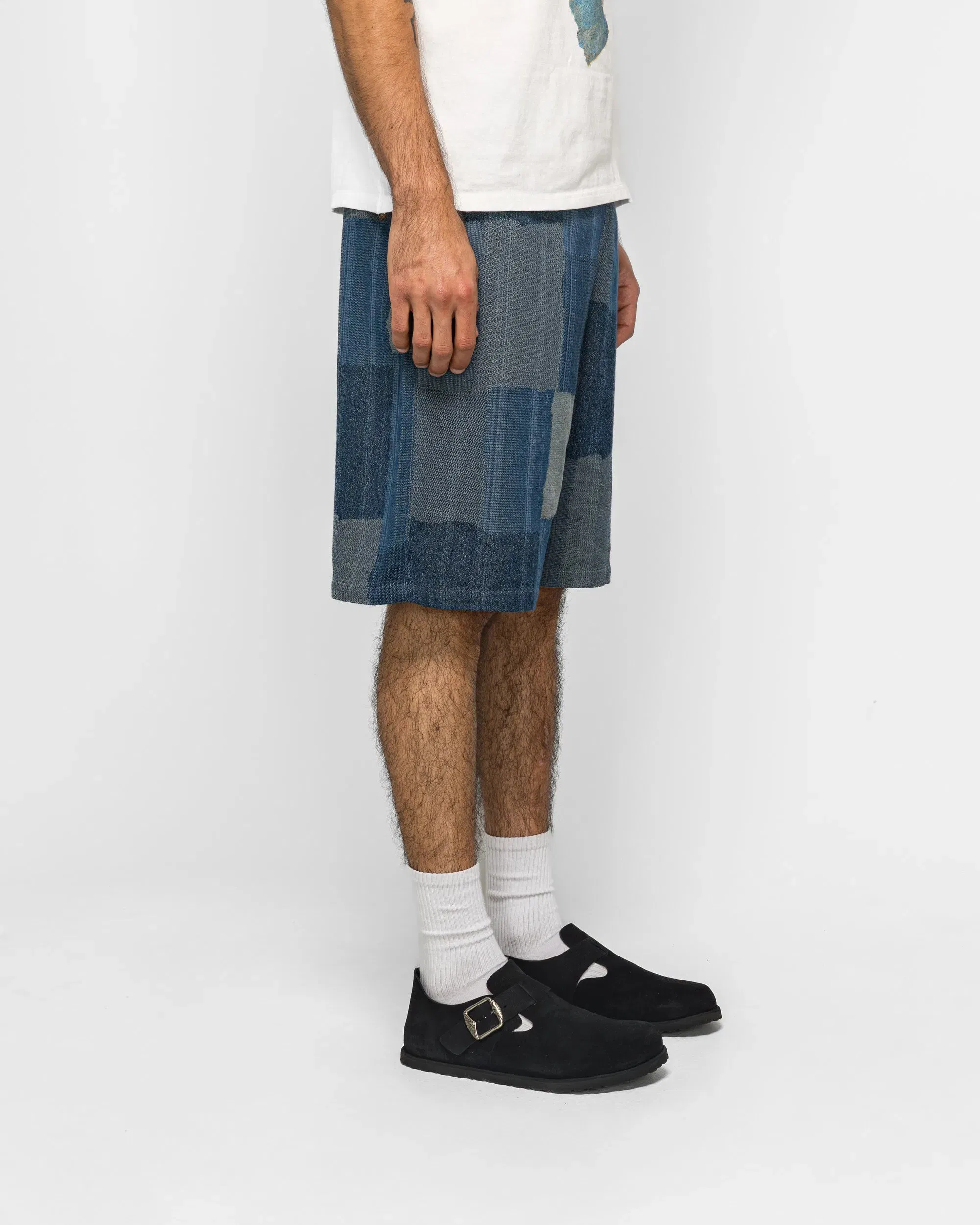 KAPITAL Cotton Linen TUGIHAGI EASY Short Pants - Navy