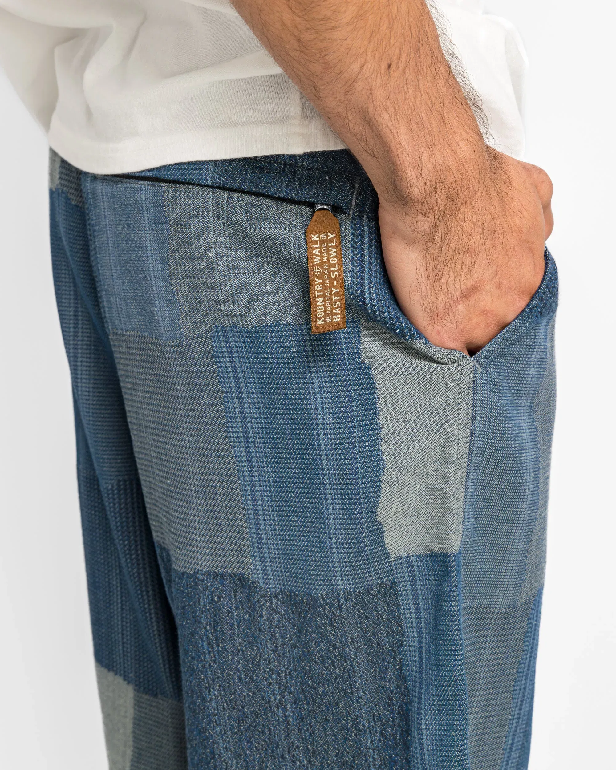 KAPITAL Cotton Linen TUGIHAGI EASY Short Pants - Navy