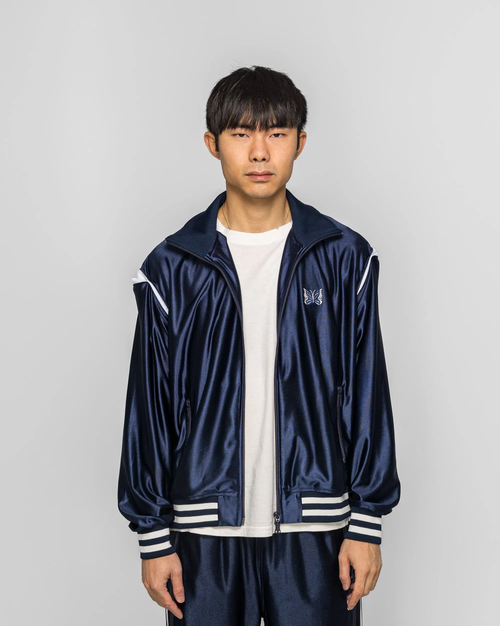 Needles Track Jacket - Navy Tricot Sateen