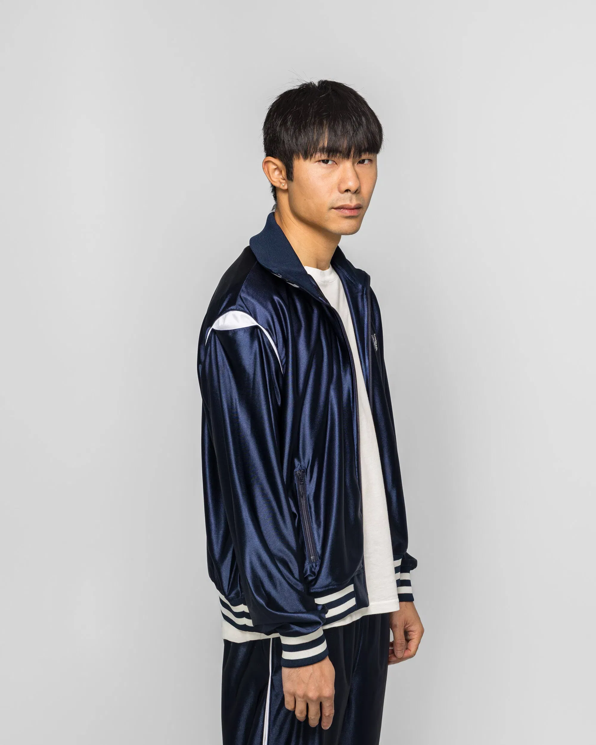 Needles Track Jacket - Navy Tricot Sateen
