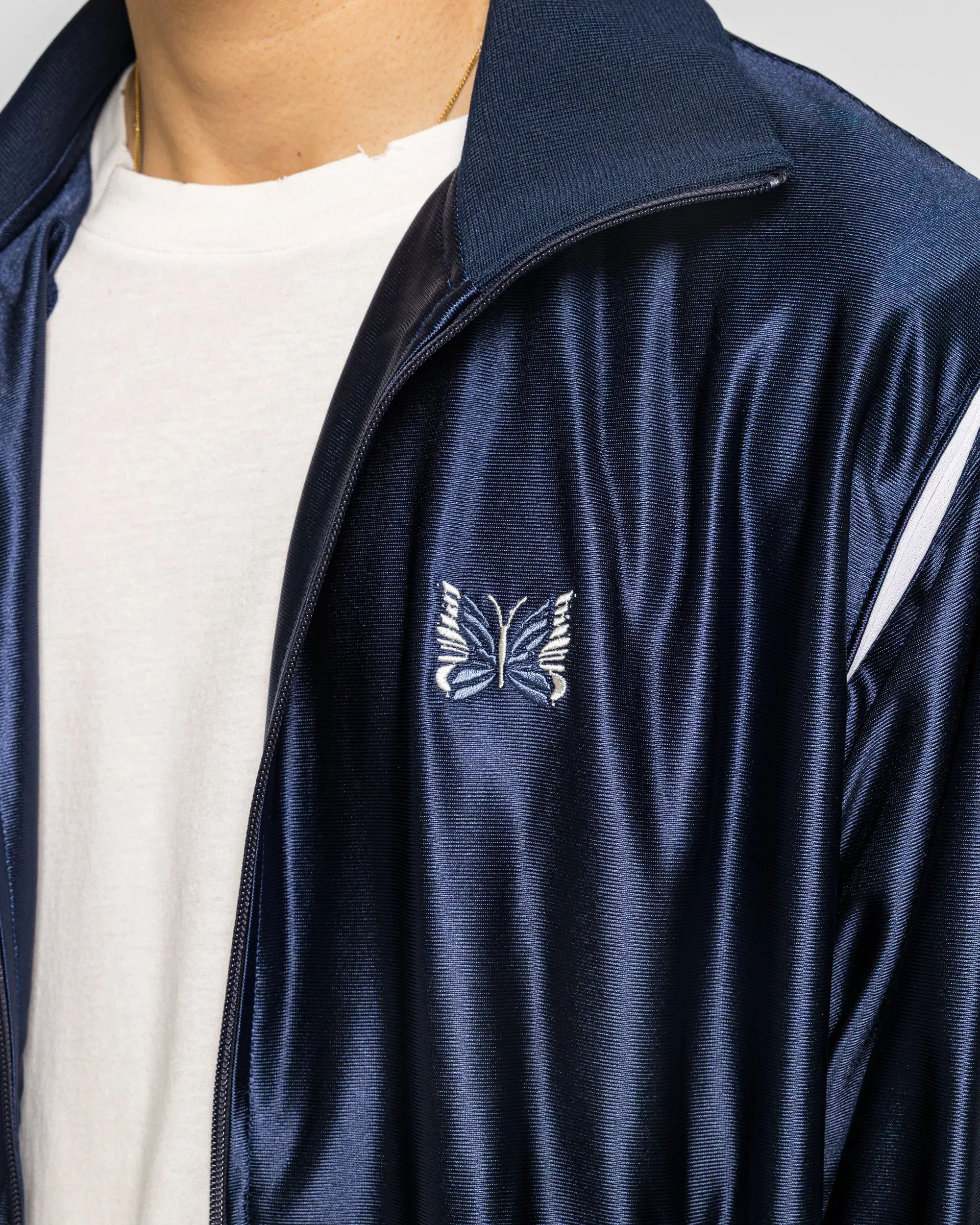Needles Track Jacket - Navy Tricot Sateen