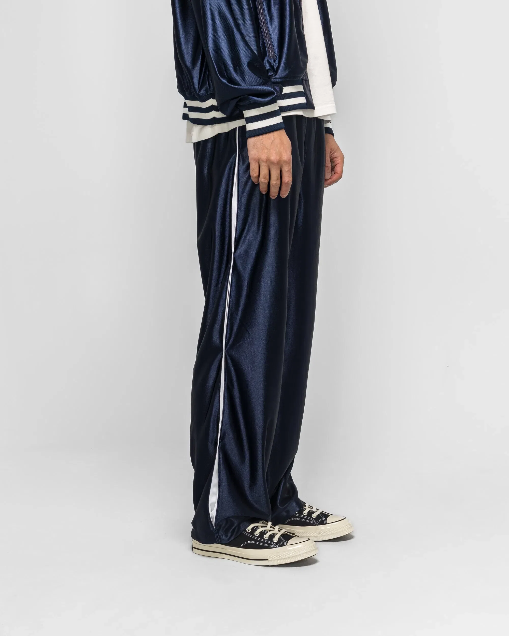 Needles Track Pant - Navy Tricot Sateen