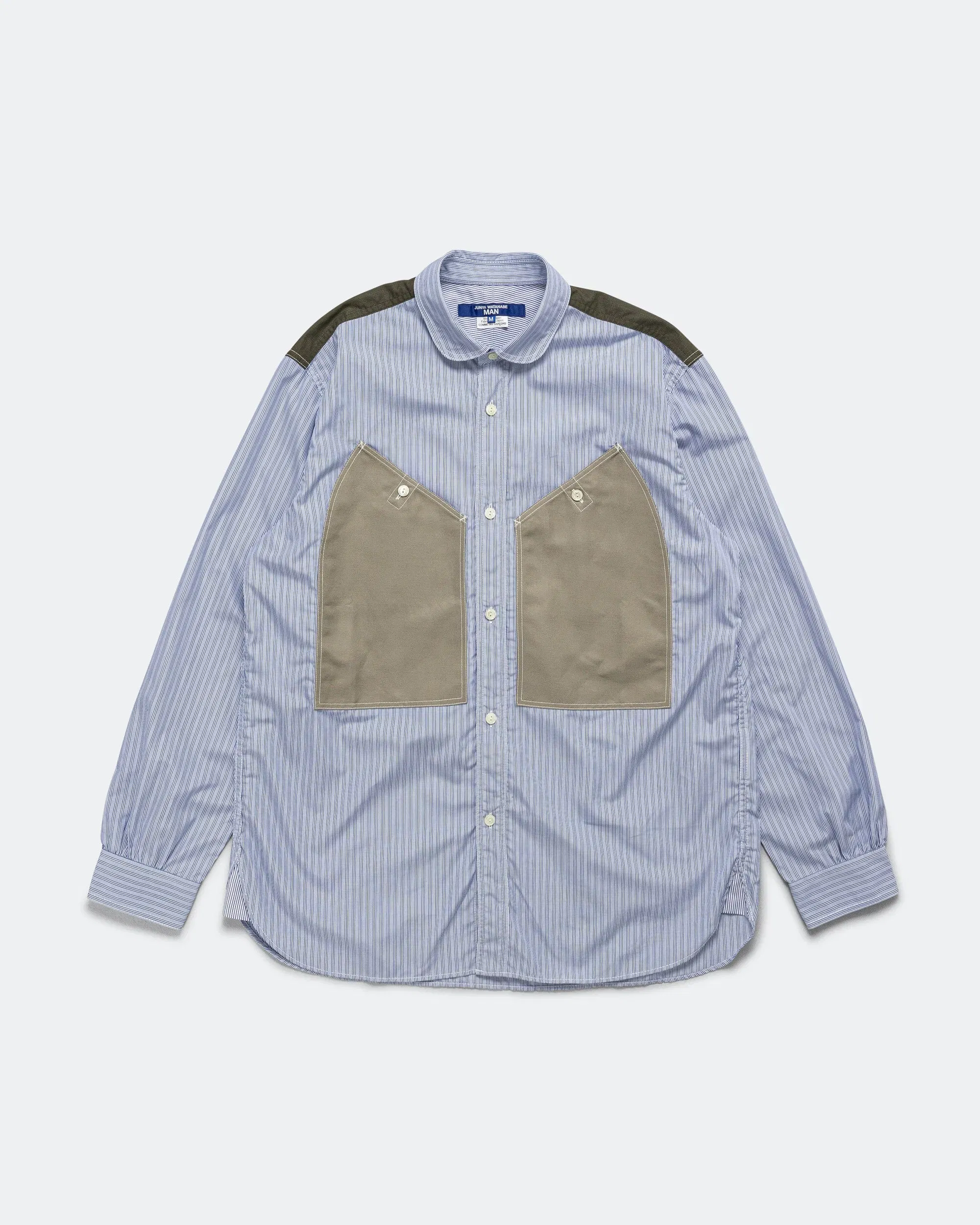 Junya Watanabe MAN Stitch Detail Work Shirt - White/Blue-Grey