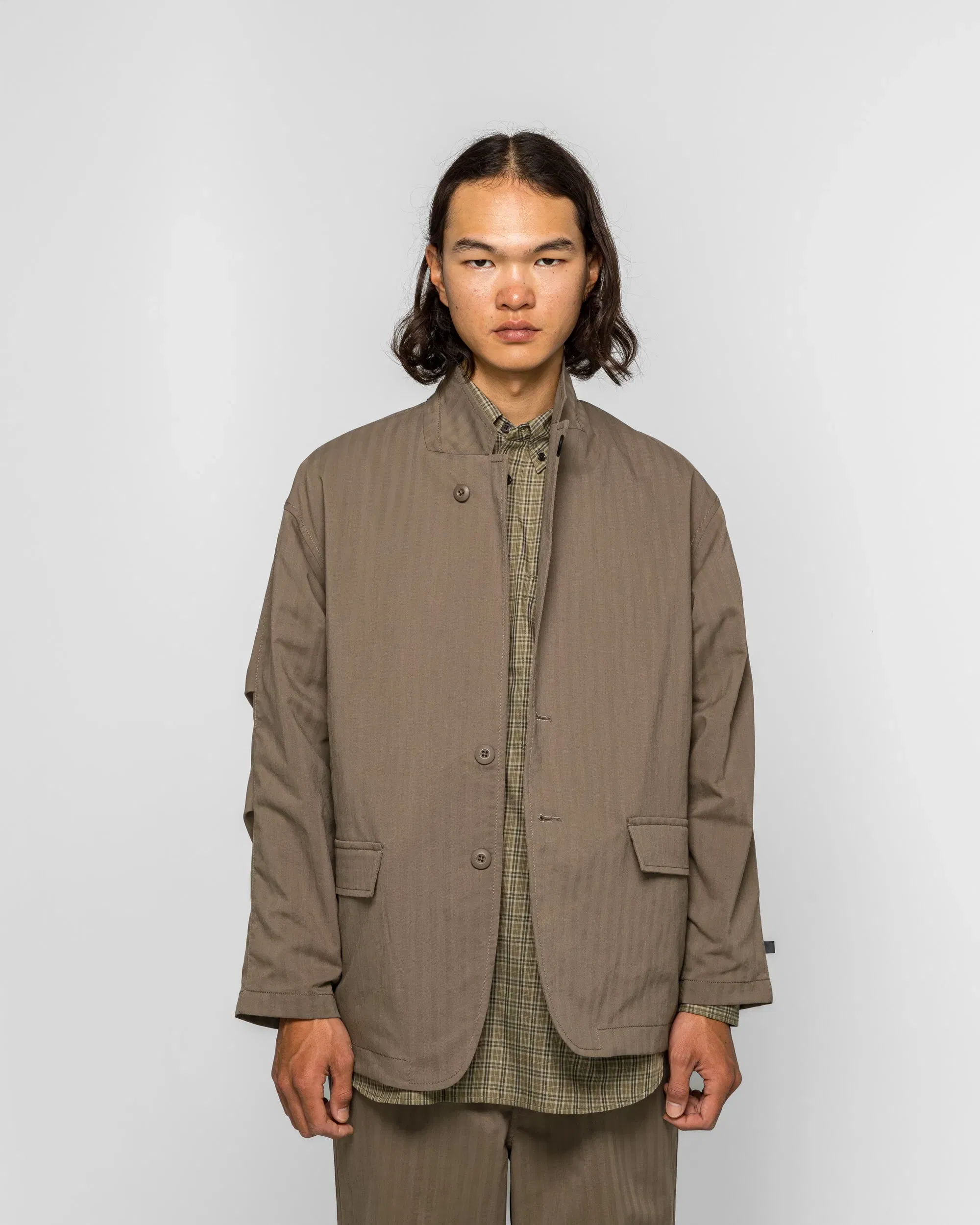 DAIWA PIER39 Tech Loose 2B Jacket Herringbone - Sage Gray