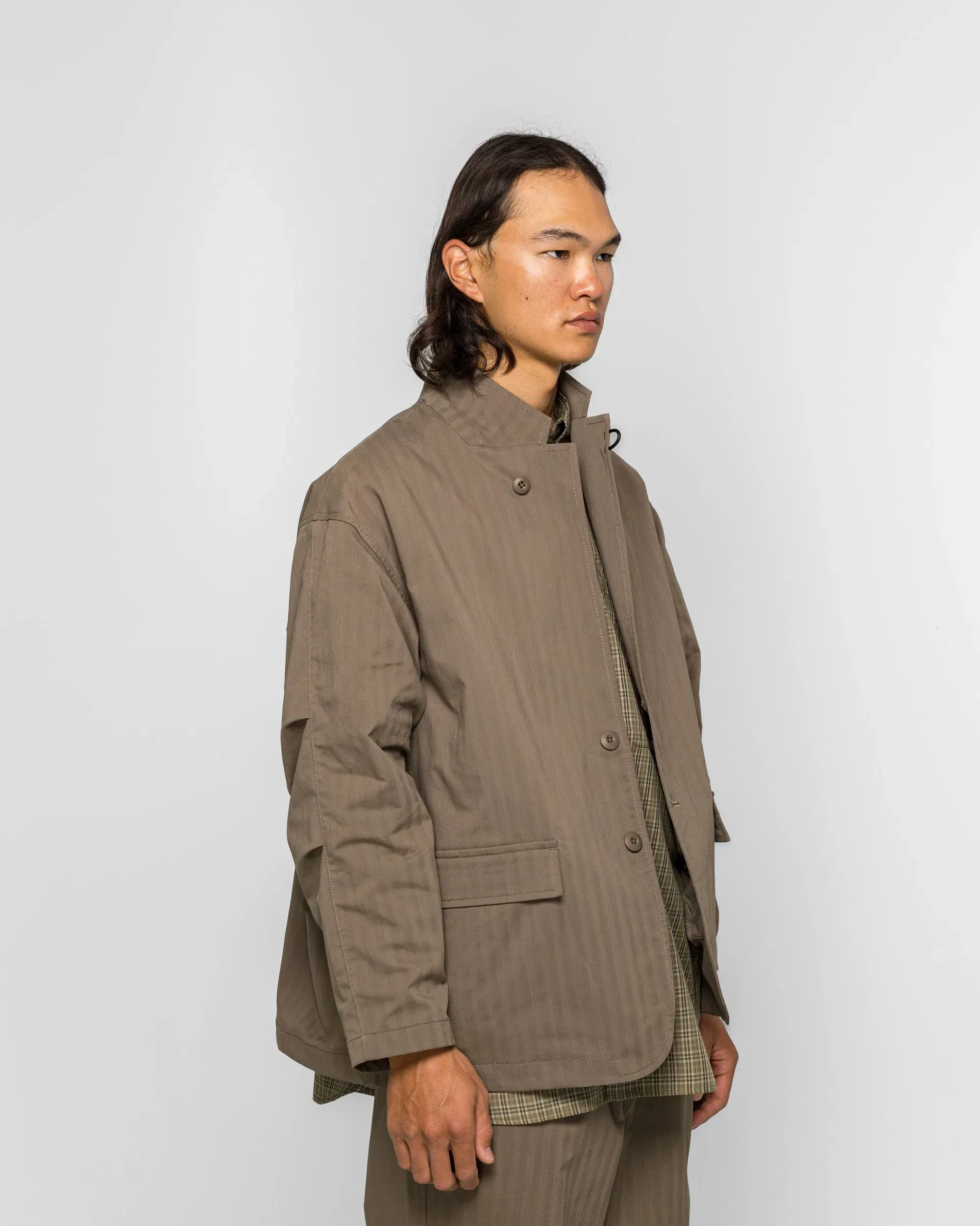 DAIWA PIER39 Tech Loose 2B Jacket Herringbone - Sage Gray