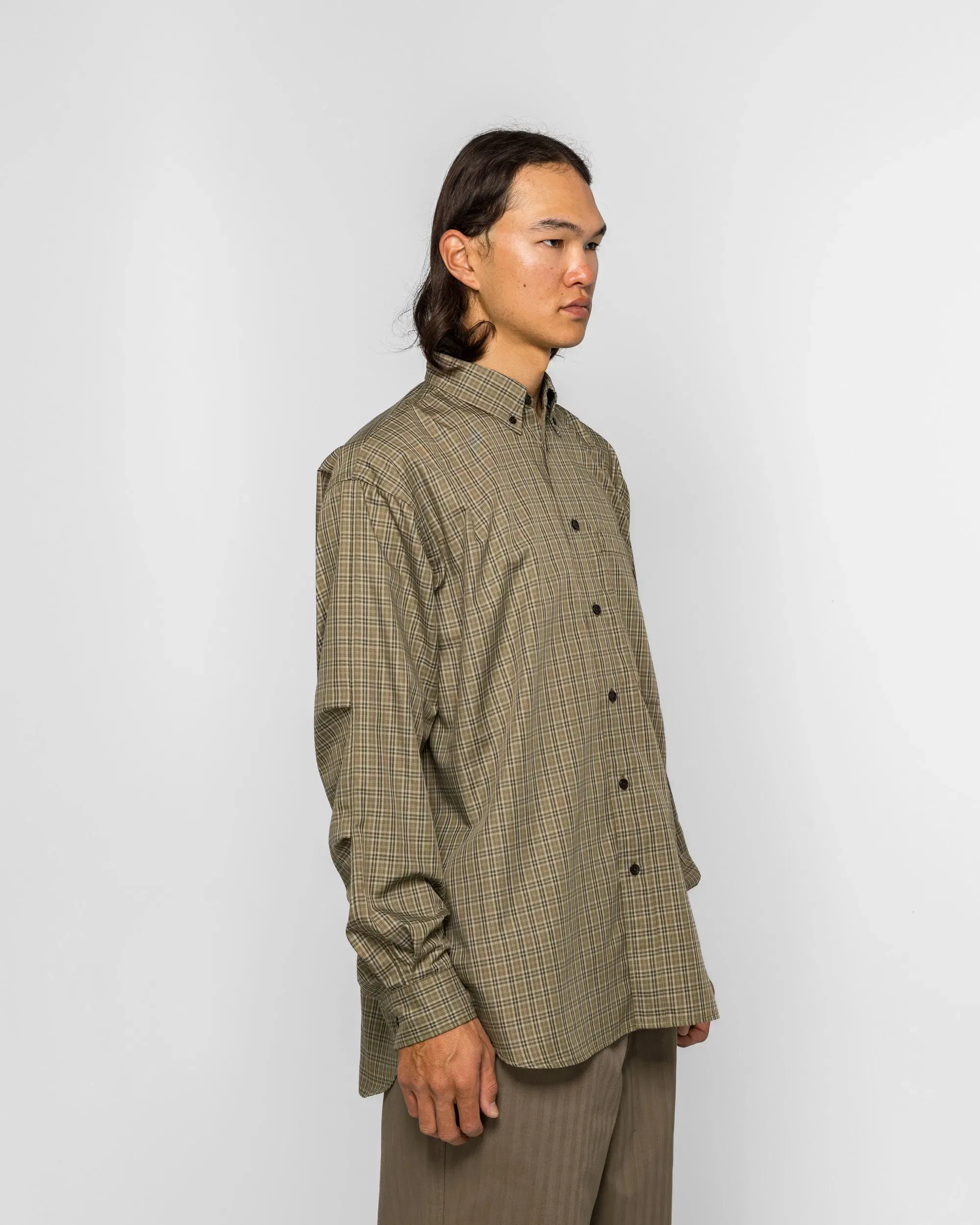 DAIWA PIER39 Tech Button Down Shirt LS Plaid - Sage Gray