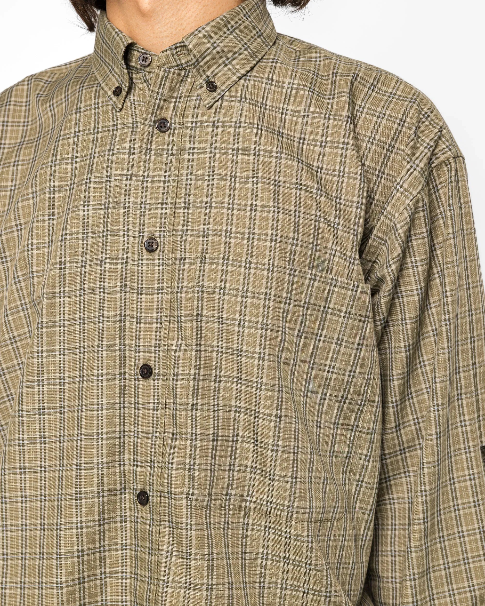 DAIWA PIER39 Tech Button Down Shirt LS Plaid - Sage Gray
